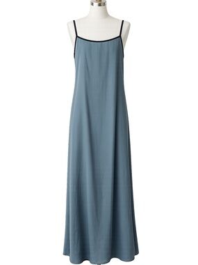 Shy Velvet Teal Maxi Dress Pockets Sleeveless Flowy A-Line S Coastal Cottagecore